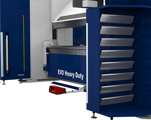 Option: Tool cabinet WZS 2500: on the right for storage of sharp nose blade „SA“ 45,segment length 500 & 540 mm